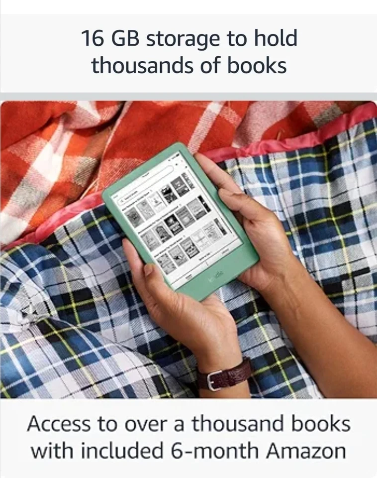 Amazon Kindle (newest 11th gen) 16GB Lightest most compact Kindle GREEN NO ADS - Image 4 of 4