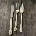 Brocade International Sterling 2 Forks And Dinner Knife