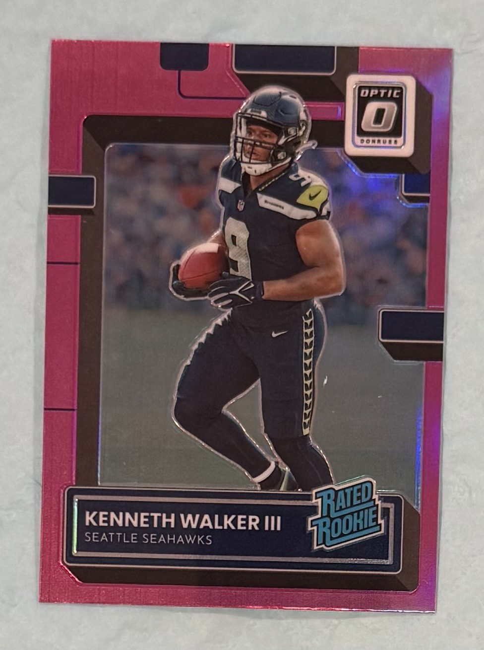 2022 Panini Donruss Optic - Rated Rookie Kenneth Walker III #218 Pink Prizm (RC)