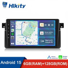 8Core 6+128GB 9" Android 15 GPS Sat Nav Car Radio Stereo CarPlay DSP For BMW E46