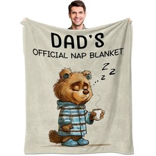 Funny Dad Blanket Gift, Soft Fluffy Throw Blanket 60"x50" for Dad Birthday, Fath