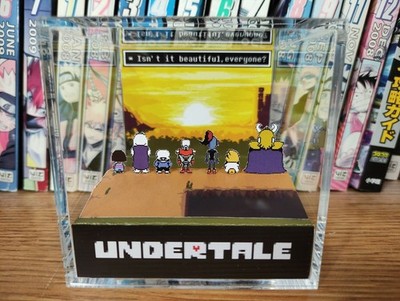China Undertale Sunset Together Custom Handmade Diorama Retro Gaming Cube Fanart
