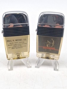Lot Of 2 Vintage Scripto Vu Lighters, Bowman, Paul H Wessel Co. Illinois.