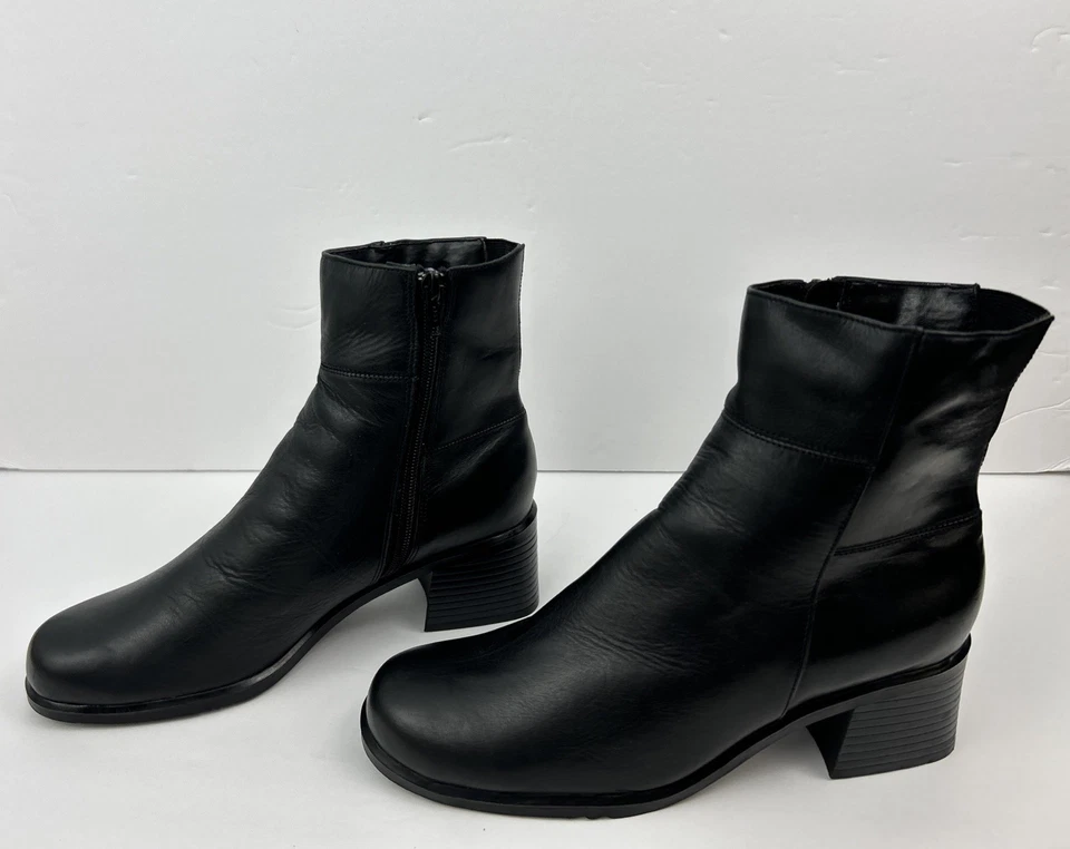 Botines AJ Valenci para mujer de cuero negro con cremallera 214734 talla 8 medianos Foto 2 de 4