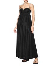 NWOT Farm Rio Linen Blend Black Sleeveless Maxi Dress Size M