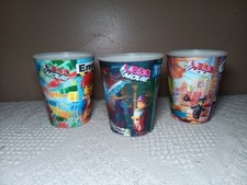Lot Of 3 2013 McDonalds The LEGO Movie Holographic Cups DC Comics