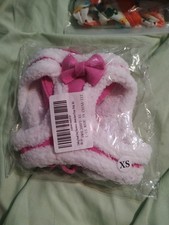 Ciepły polar xMały zestaw szelek i smyczy dla psa / kota Uprząż dla szczeniaka / kota xsmall różowa