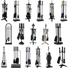 Companion Set 4 5 Piece Set Black Fireside Poker Brush Shovel Iron Tools