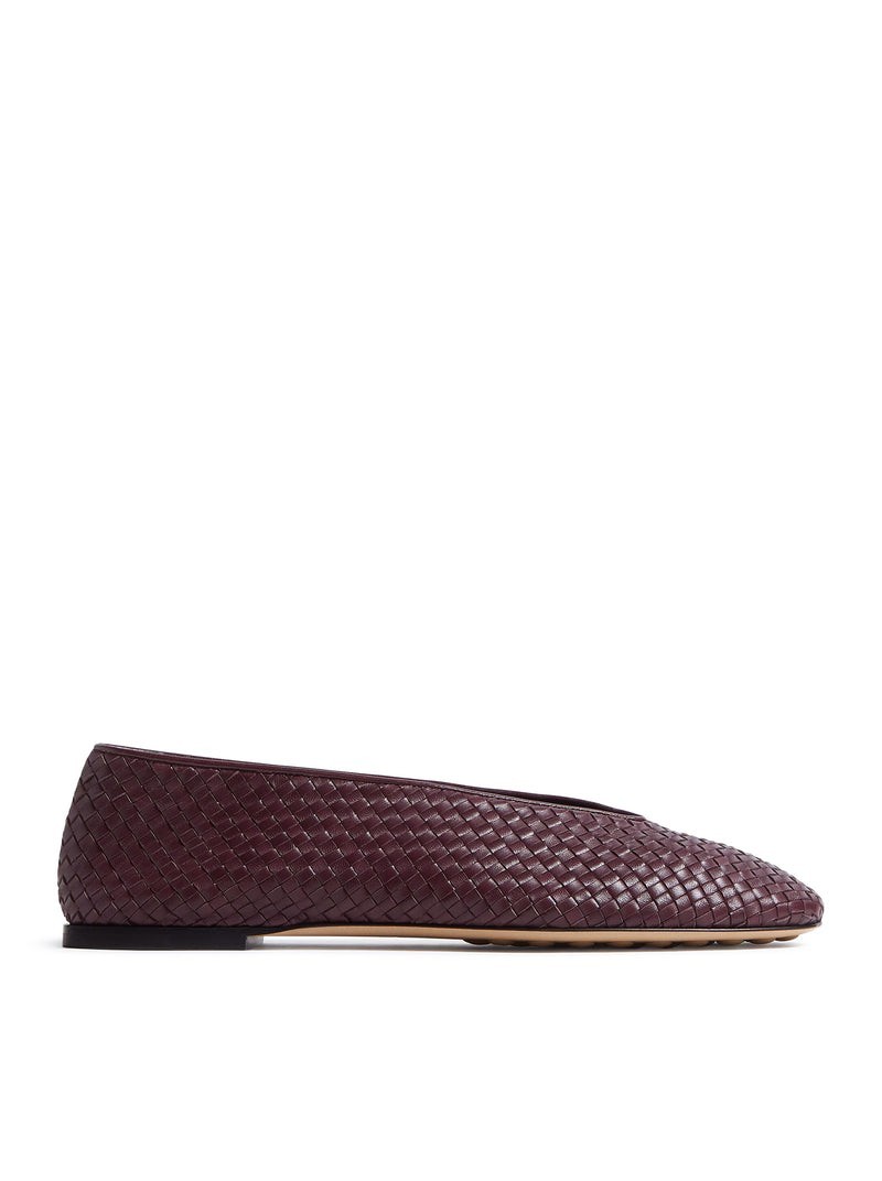 BOTTEGA VENETA Rosa $1150 Deep Mahogany Mary Jane Ballerinas New & Authentic