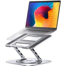 Adjustable Computer Stand with 360 Rotating Base, Ergonimic Foldable Laptop R...