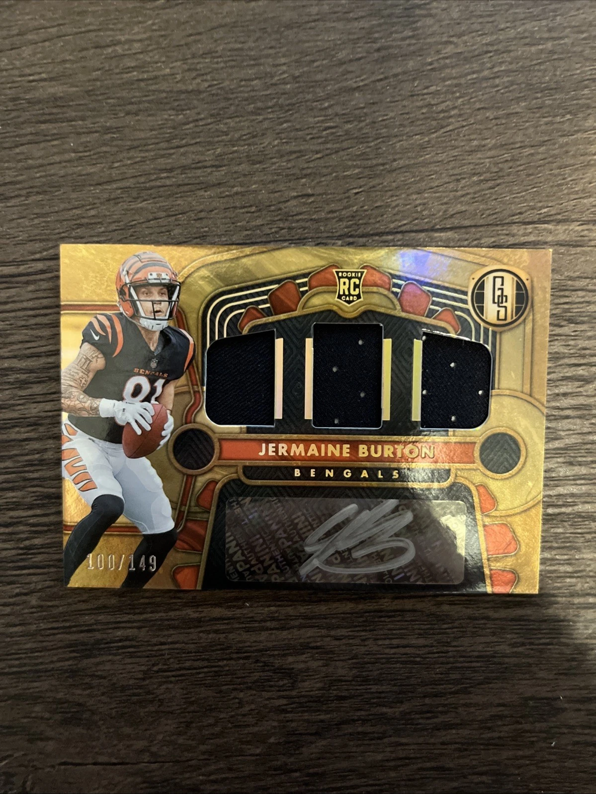Jermaine Burton Panini Gold Standard Rookie Jersey Autographs Triple #23 Base