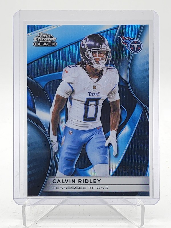 CALVIN RIDLEY 2025 TOPPS CHROME BLACK BLUE WAVE REFRACTOR /150 #97 TITANS Q7485