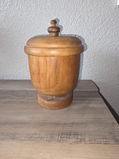 Vintage Wood Lidded Jar With Lid