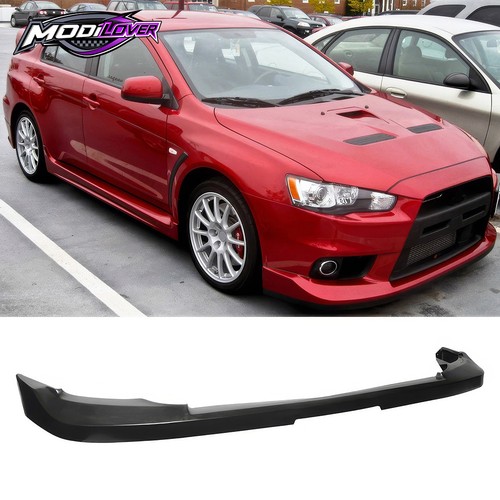 OE Style Front Bumper Lip Side Splitters For 2008-2015 Mitsubishi Lancer (2PCS PP) – Unpainted Black