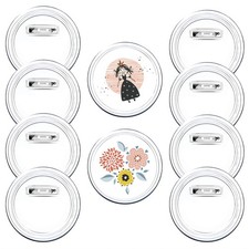 Clear Acrylic Button Pins 2.32 Inch Photo Picture Blank DIY Badges 10 PCS