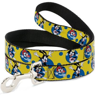 Dog Leash 6-FEET Animaniacs Yakko Wakko and Dot Poses Yellow/Blue WI (US IMPORT)