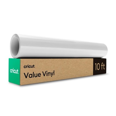 Cricut  Value Permanent Vinyl, White (12 in x 10 ft) 10Ft Roll, Matte