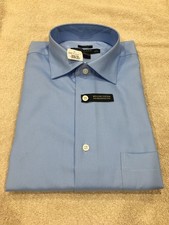 NWT Pronto Uomo Dress Shirt Non Iron Regular Fit Blue Mens Size 17 34/35