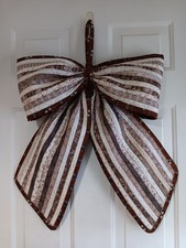 Jumbo Jelly Roll Door Bow Earthtones Handmade Heavy Duty USA