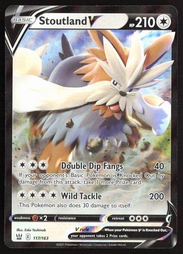 Pokemon Stoutland V Holo SWSH05: Battle Styles 117/163 NM