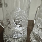 Beer Steins -Set of 2 Vintage Etched Glass Pewter Lids Deer Design W. Germany 7" — photo 9