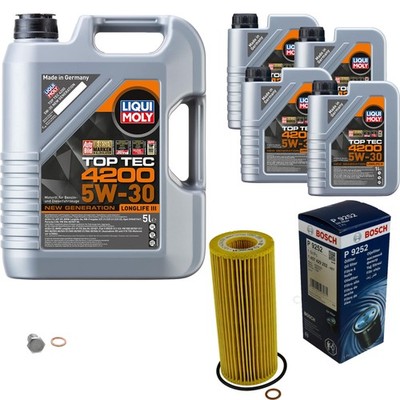 BOSCH Ölfilter 9 L LIQUI MOLY Top Tec 4200 5W-30 für BMW X3 3.0d 3.0sd