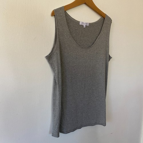 Mamas and Papas Maternity Top Womens Size 14 Sleeveless Gray Fitted Scoop Neck - Picture 2 of 8