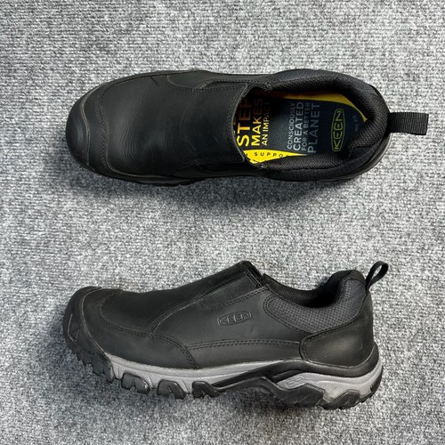 Keen Shoes Mens 10.5 Black Leather Loafers Slip On Comfort