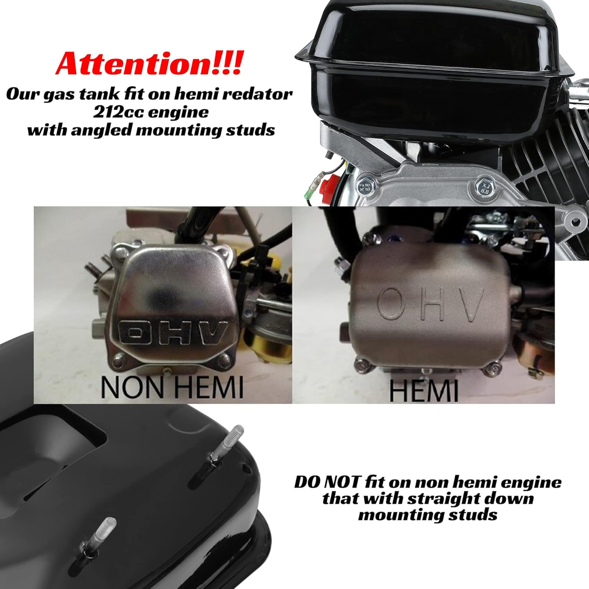 YOXUFA Gas Fuel Tank Replacement for Predator 212Cc 224Cc 196Cc