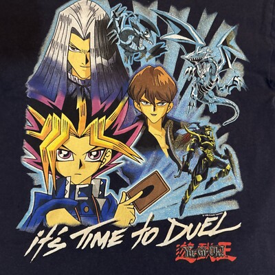 Vintage Yu-Gi-Oh! 1996 It's Time To Duel Card Game Anime T-Shirt
