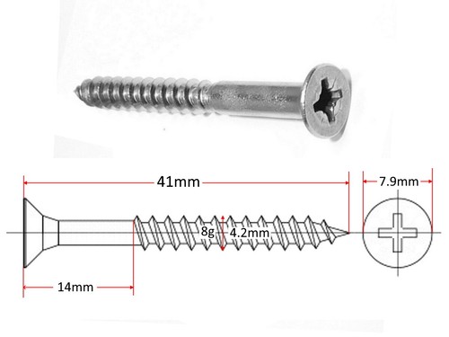 Self Tapping Countersunk Timber Screw 8gx40mm G304 Stainless Steel- Box of 1000 - Picture 9 of 12