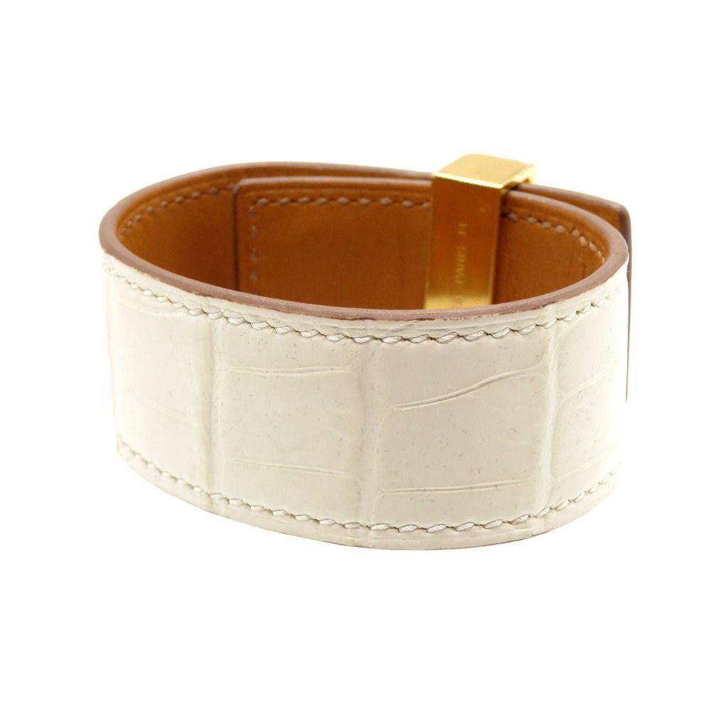 Hermes Collier de Chien 24 Leather Matte Nata Gold Z Stamped