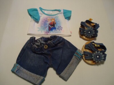 B A B Disney Frozen Top. denim shorts, denim sandals