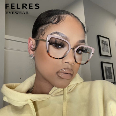 Women TR90 Anti-blue Light Cat Eye Eyeglasses  Retro Clear Lens Glasses New