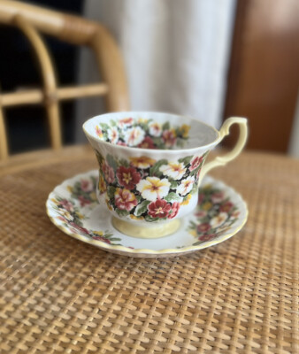 Beautiful! Royal Albert Fragrance Series Primula Tea Cup and Saucer(C2)