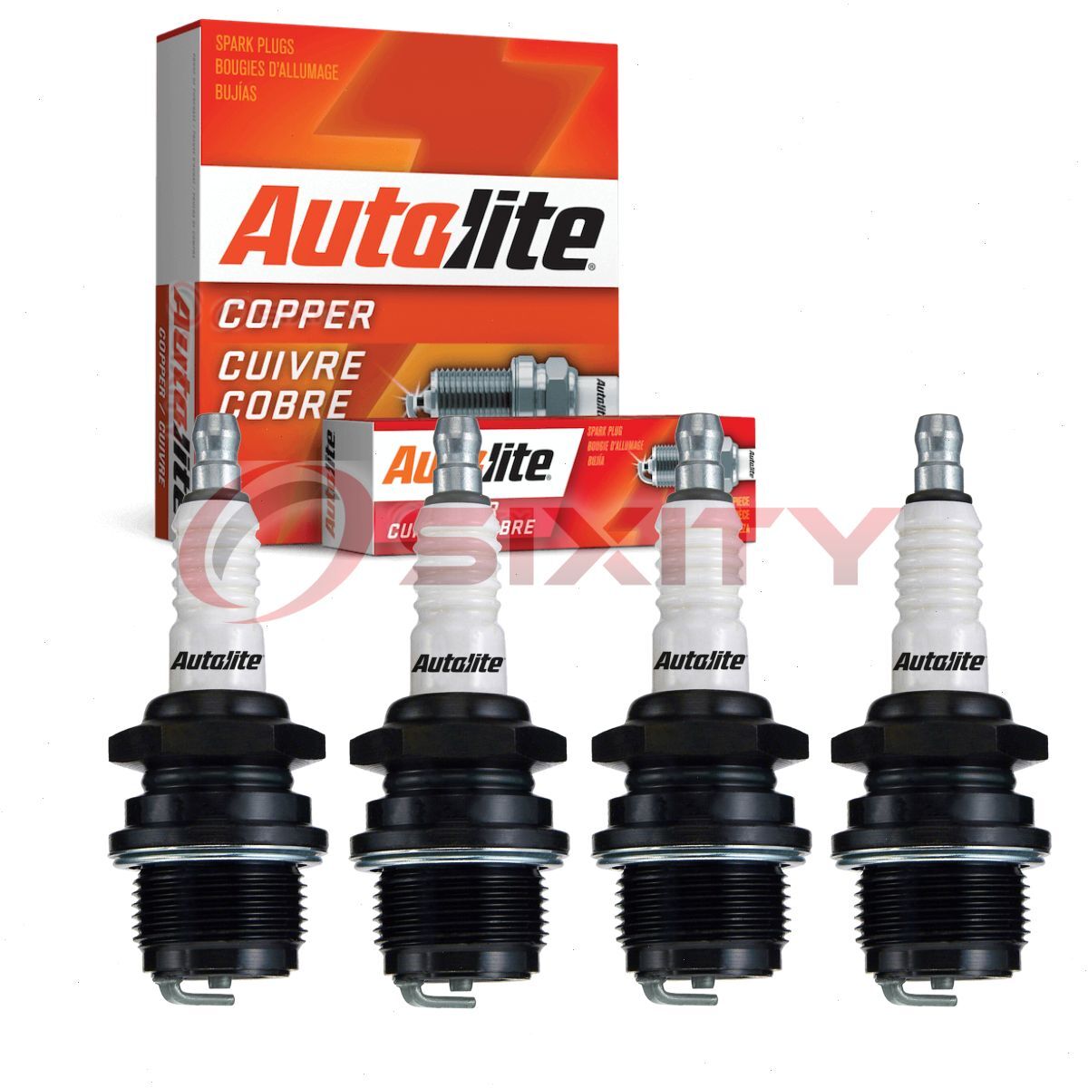 4 pc Autolite Copper Core 3076 Spark Plugs for W7C 88 78S 1 Ignition Wire tx