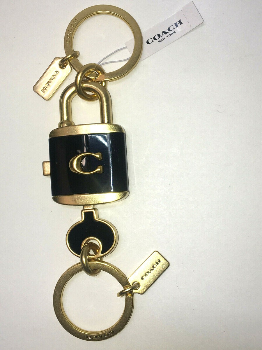 🔐🔑 COACH Lock And Key BAG CHARM Key Ring PURSE BACKPACK KEYCHAIN