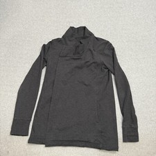 Lululemon Two Button Jacket Women  s Size 6 Gray Cotton Wrap Stretch Pockets