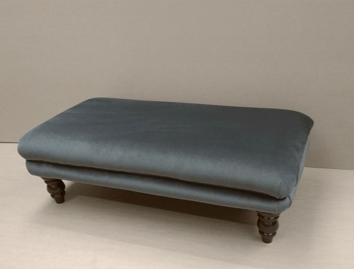 LARGE VELVET FOOTSTOOL. BALMORAL Gold Teal Grey Mink Blue, or your own fabric - Picture 15 of 21