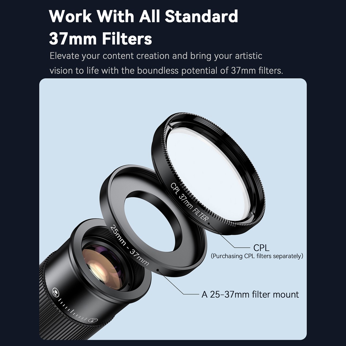 APEXEL APL-TM6 Telephoto Macro Lens Kit 6X Telephoto Lens + J7I1