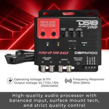 DS18 DBPM100 Car Digital Bass Processor 2-Channel Preamp Input Output Epicenter