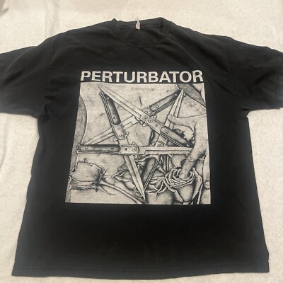 Perturbator  Pentaknife  Band Black T Shirt Size XL * Flaw