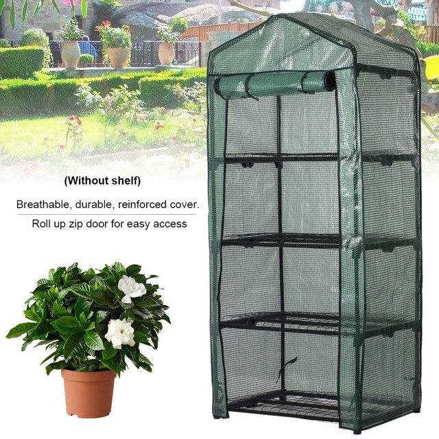 4 Tier Mini Replacement Greenhouse Covers Walk in With Reinforced Cover Plastic for sale online