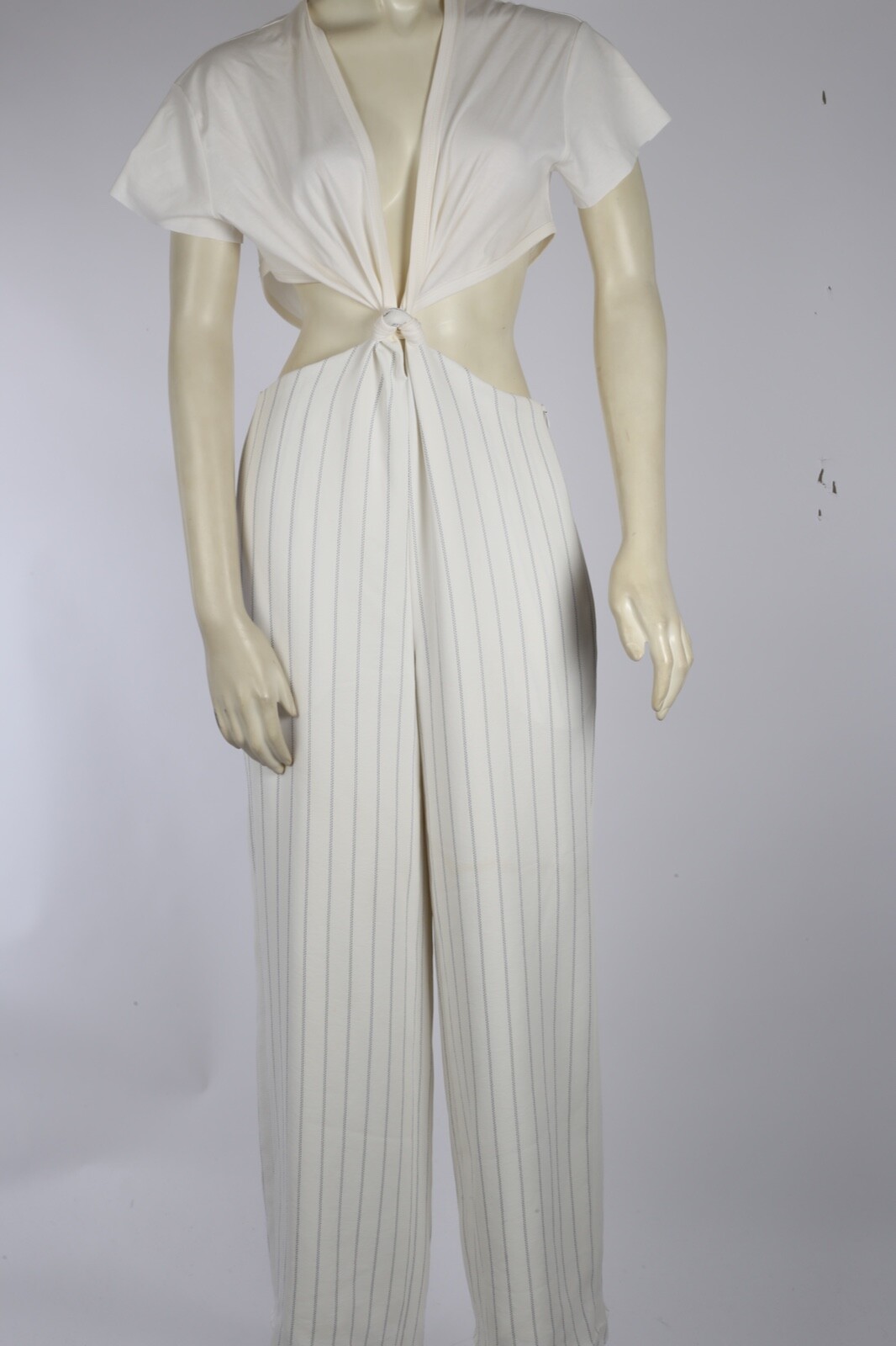 Dion Lee White Stripe 2 Piece Long Jumpsuit Blazer Set Suit Formal Gala Size 6 image 8