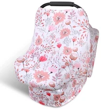 All-in-1 Baby Car Seat Cover – Stretchy Canopy, Nursing & Stroller Shade