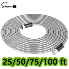 25 -100FT Stainless Steel Metal  Flexible Lightweight Garden Water Hose Pipe