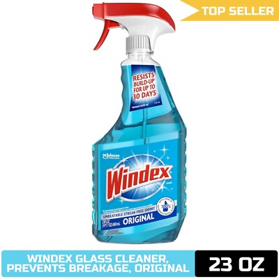 Windex Glass Cleaner Spray Bottle 23oz Original Blue Scent