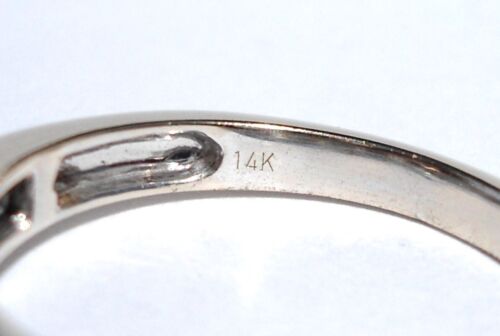 14k Solid White Gold Natural Princess Cut Diamond Ring Band W/Accents - Size 6.5 - Picture 6 of 24