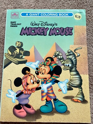 Collectible 1989 Walt Disney Minnie Mickey Mouse Giant Coloring