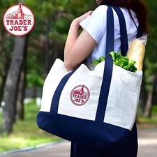 Trader Joe’s Large Canvas Reusable Tote Bags - NWT - Free shipping